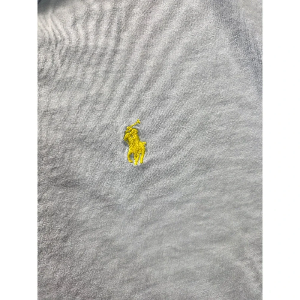 Polo Ralph Lauren Mens V-Neck T-Shirt Light Blue Yellow Pony Small RN41381‎